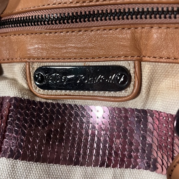 Betsey Johnson Purse with Canvas and Blush Sequins - Picture 10 of 10